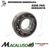 Cuscinetto a sfera 6206 Fag diametro interno 30 mm esterno 62 mm spessore 16 mm radiale