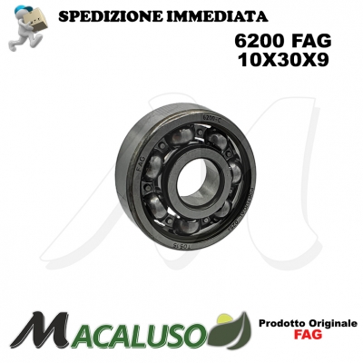 Cuscinetto a sfera 6200 Fag diametro interno 10 mm esterno 30 mm spessore 9 mm radiale