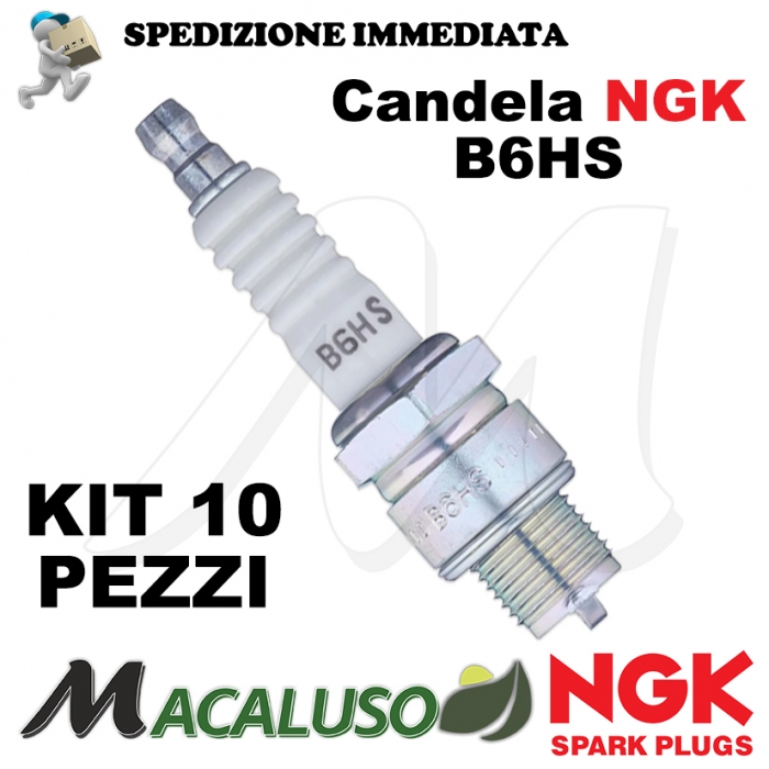 KIT 10 Candela NGK B6HS 4510 passo corto moto e scooter
