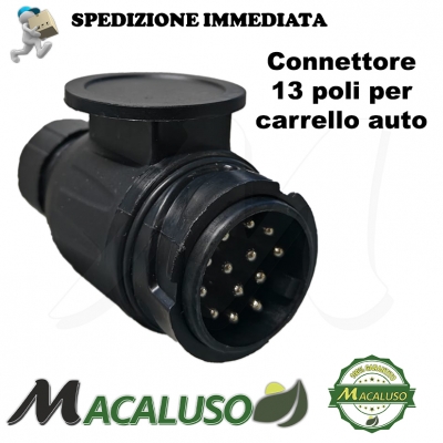 Spina 13 poli per carrello auto camper rulotte rimorchio appendice connettore