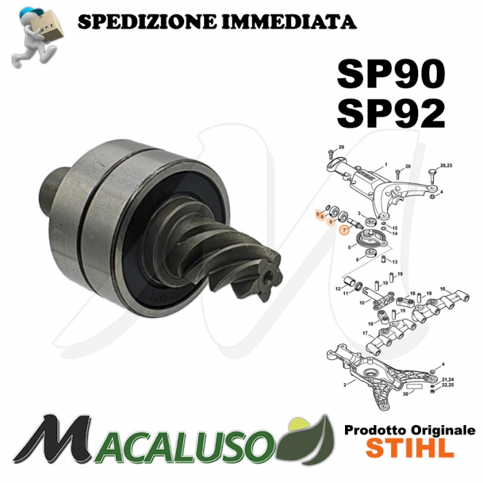 Pignone con cuscinetti per abbacchiatore Stihl SP10 art.42496400400, sp90