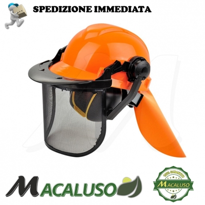 Elmetto antinfortunistico PRO SAFE boscaiolo visiera rete cuffie casco protettivo sicurezza