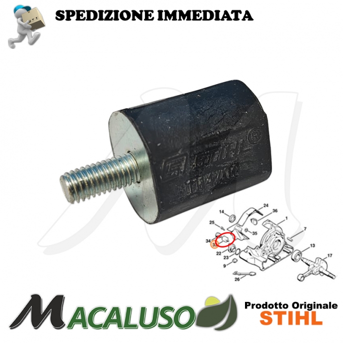 Tampone gomma motosega stihl 010 011 012 045 056 antivibrante ammortizzatore 11147909600