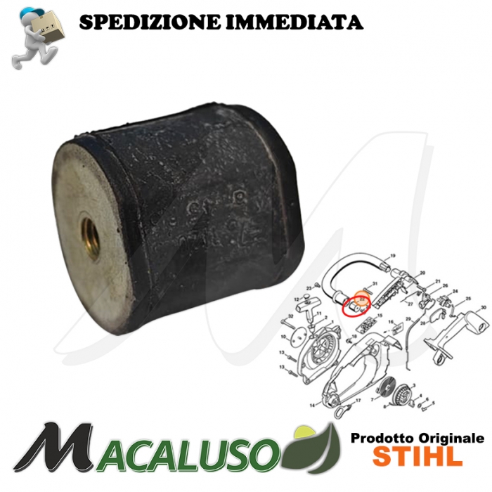 Tampone gomma motosega Stihl 010 011 MS190T antivibrante ammortizzatore 11207909600