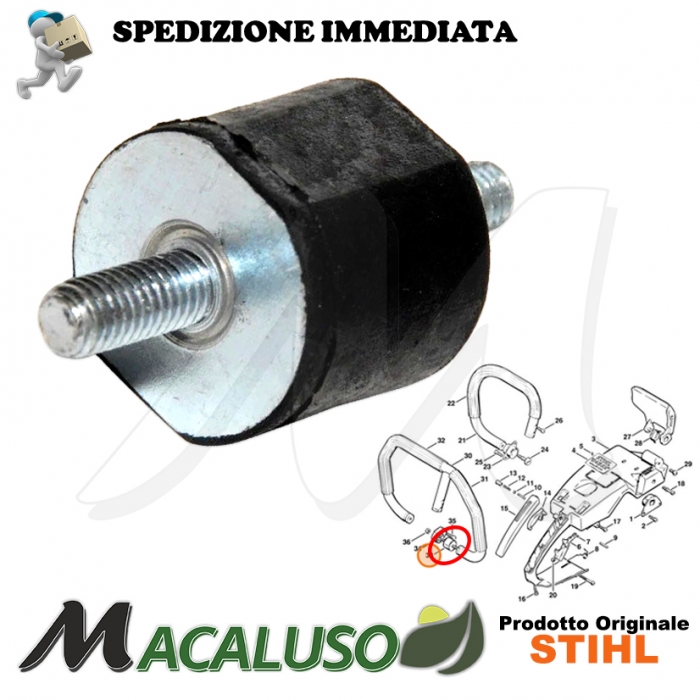Tampone gomma motosega stihl 041 042 045 antivibrante ammortizzatore 11107909600