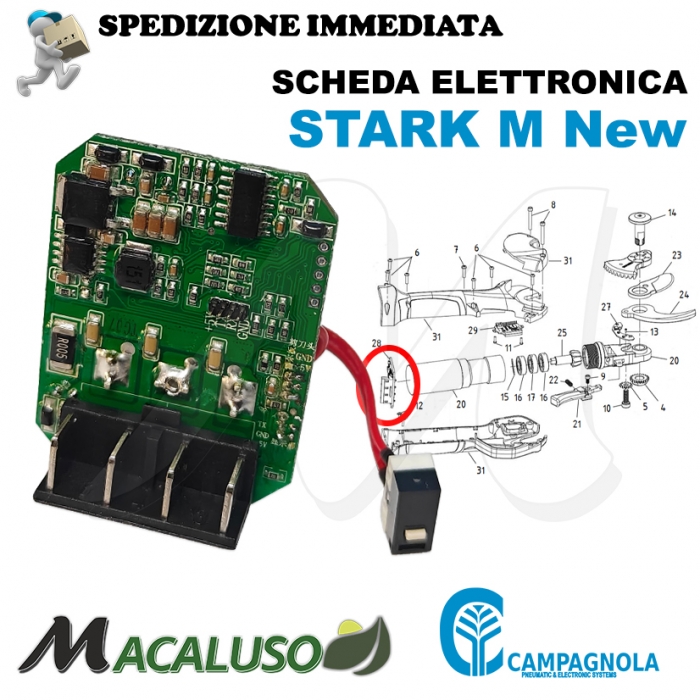 Scheda elettronica forbice Campagnola STARK M New a batteria centralina