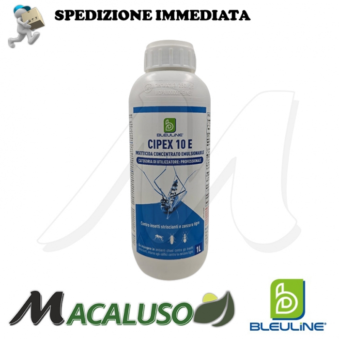 Insetticida concentrato emulsionabile Cipex 10 E in flacone da 1 litro biocida