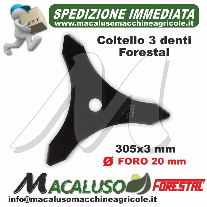 Disco professionale Forestal a 3 denti mm.305x20x3 ad. decespugliatore Stihl 