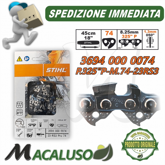 Catena Stihl x motosega Passo 325" sp.1,3 maglie 74 barra spranga 36940000074