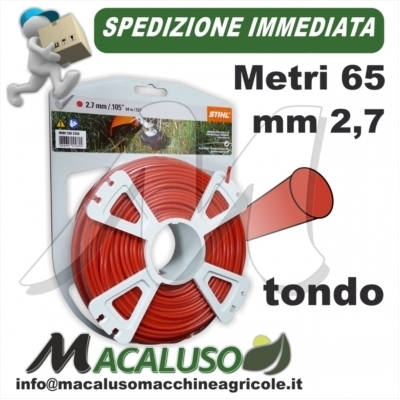 Filo nylon Stihl tondo mm. 2,7 x 65 mt. rosso 00009302343 decespugliatore