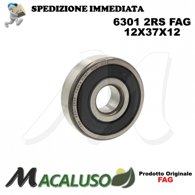 Cuscinetto a sfera 6301 2RS Fag diametro interno 12 mm esterno 37 mm spessore 12 mm radiale