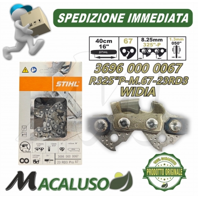 Catena Motosega Diamantata STIHL Rapid Duro Widia 325" 67 Maglie spessore 1,3 mm 36960000067