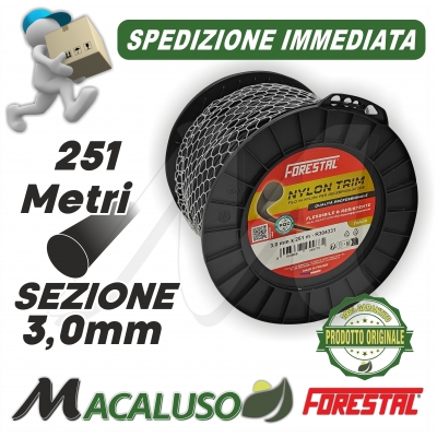 Filo nylon decespugliatore Forestal Tondo mm. 3,0 x 251 metri tipo Stihl husqvarna