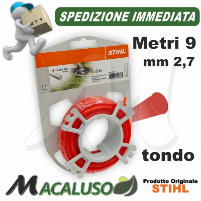 Filo nylon Stihl tondo mm.2,7 x 9 mt. 00009302341 decespugliatore