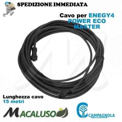 Cavo elettrico 15M collegamento tra generatore Energy4 ed abbacchiatori Campagnola Alice Elektra Holly prolunga sferzatore