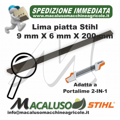 Lima piatta Stihl 9X6X200 mm A100 per Portalime 2-IN-1 affilatura catena motosega 08142523001