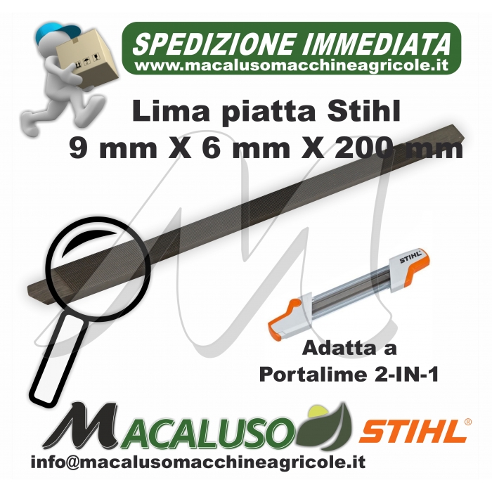 Lima piatta Stihl 9X6X200 mm A100 per Portalime 2-IN-1 affilatura catena motosega 08142523001