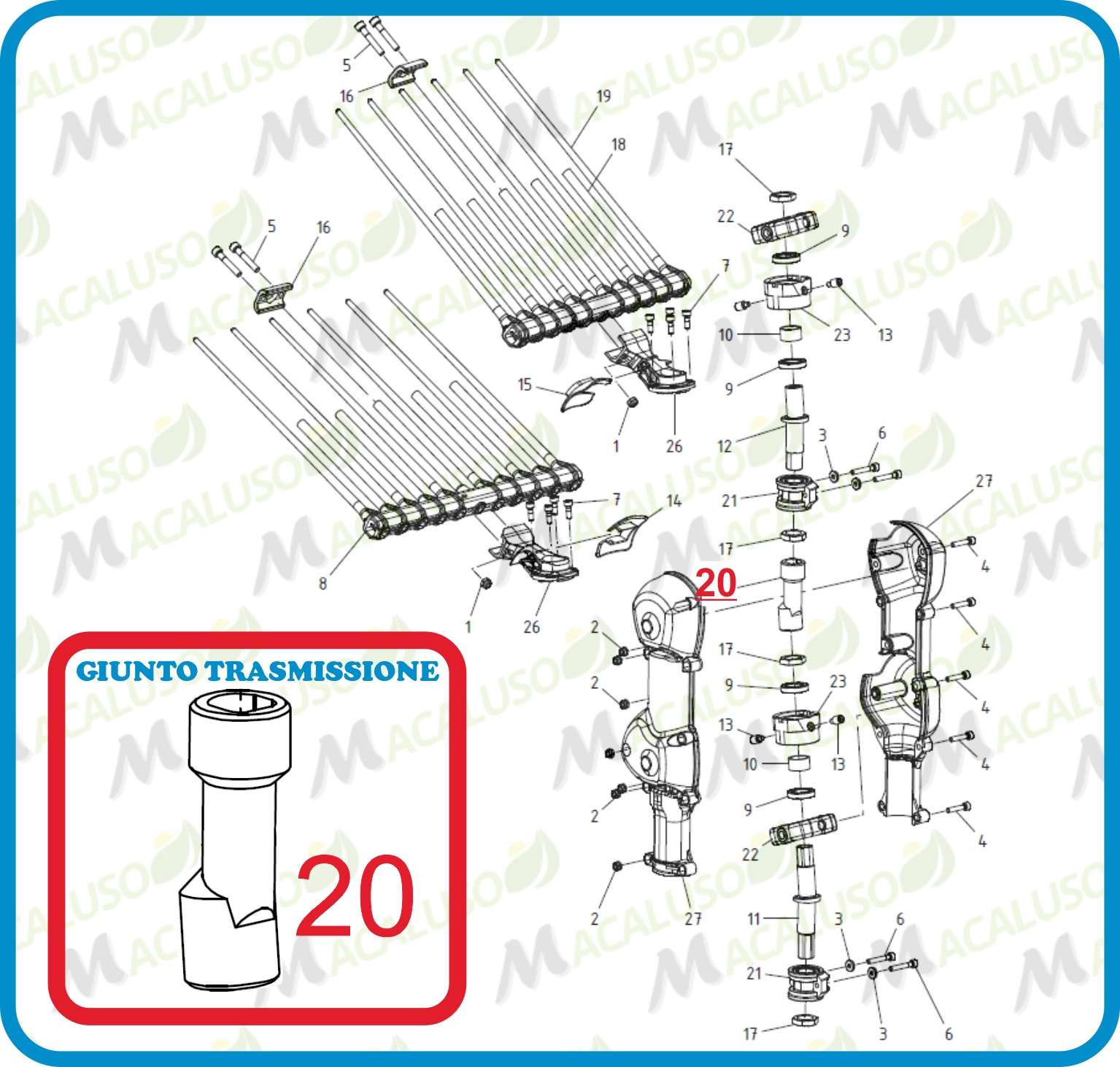 raccordo trasmissione alice campagnola